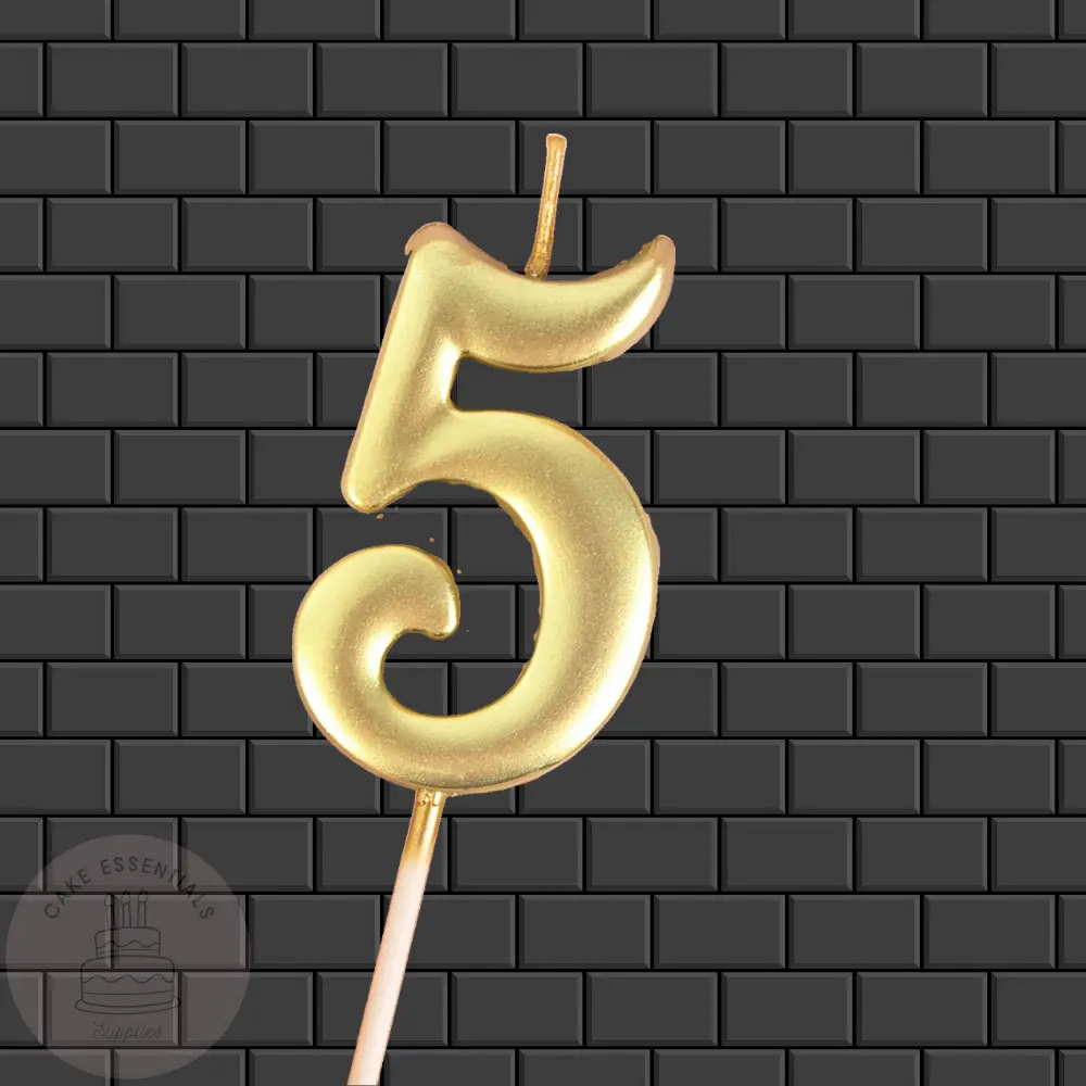 Golden Glow: Premium Number 5 Birthday Candle for Celebrations