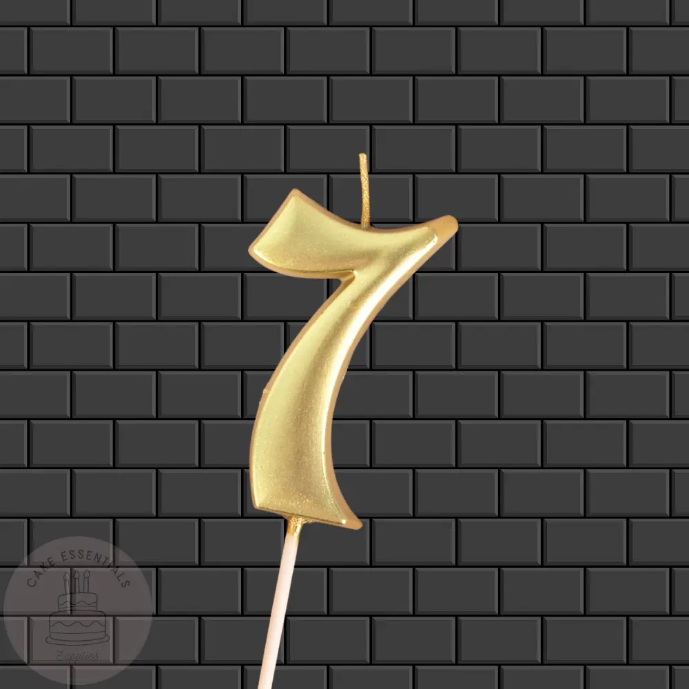 Golden Glow: Premium Number 7 Birthday Candle for Celebrations