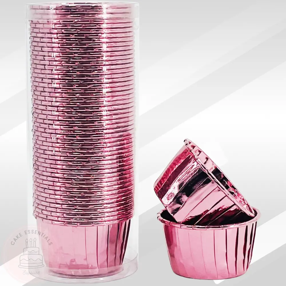 50pcs Rose Gold Cupcake Liners - Aluminum Foil Baking Cups