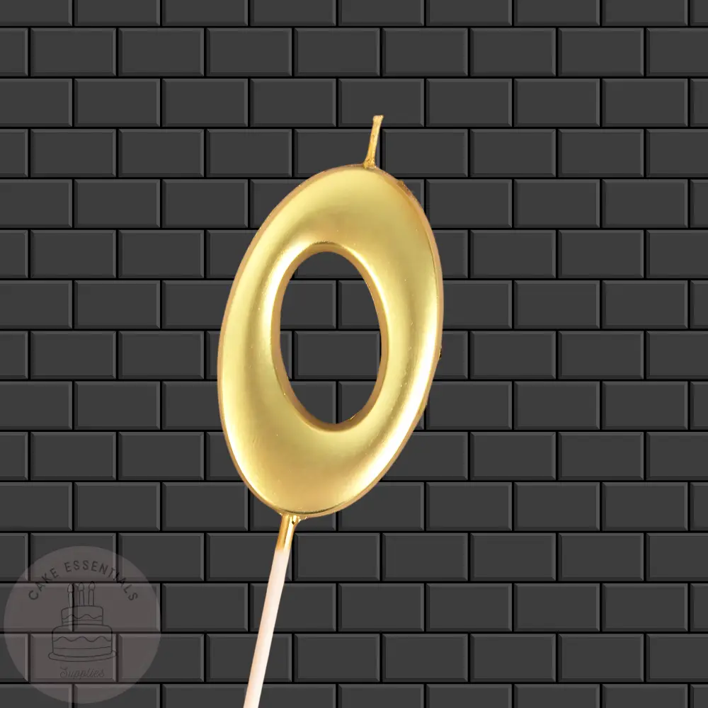Golden Glow: Premium Number 0 Birthday Candle for Celebrations