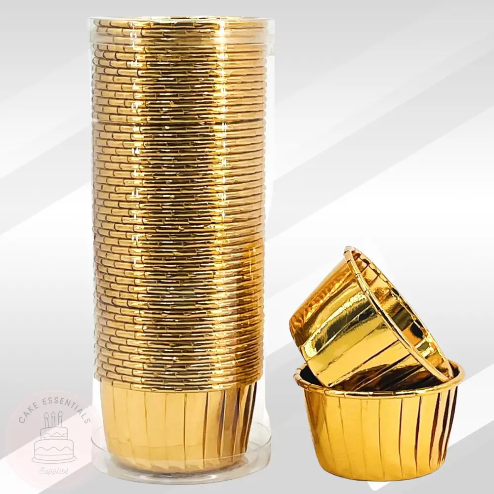 50pcs Gold Cupcake Liners - Aluminum Foil Baking Cups