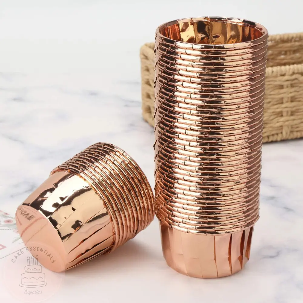 50pcs Copper Cupcake Liners - Aluminum Foil Baking Cups