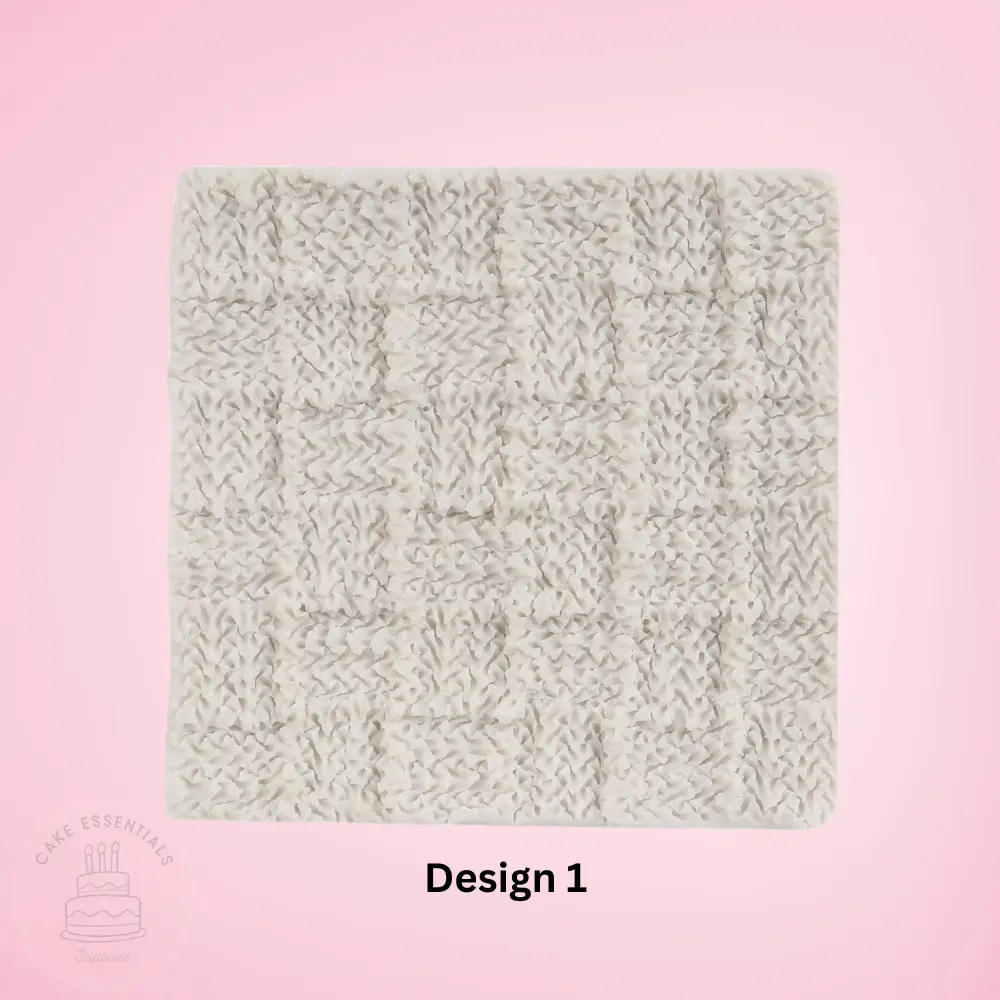 Design 1 Mini Knitting Sweater Fondant Mold - Crochet Texture Mat for Cake Decoration