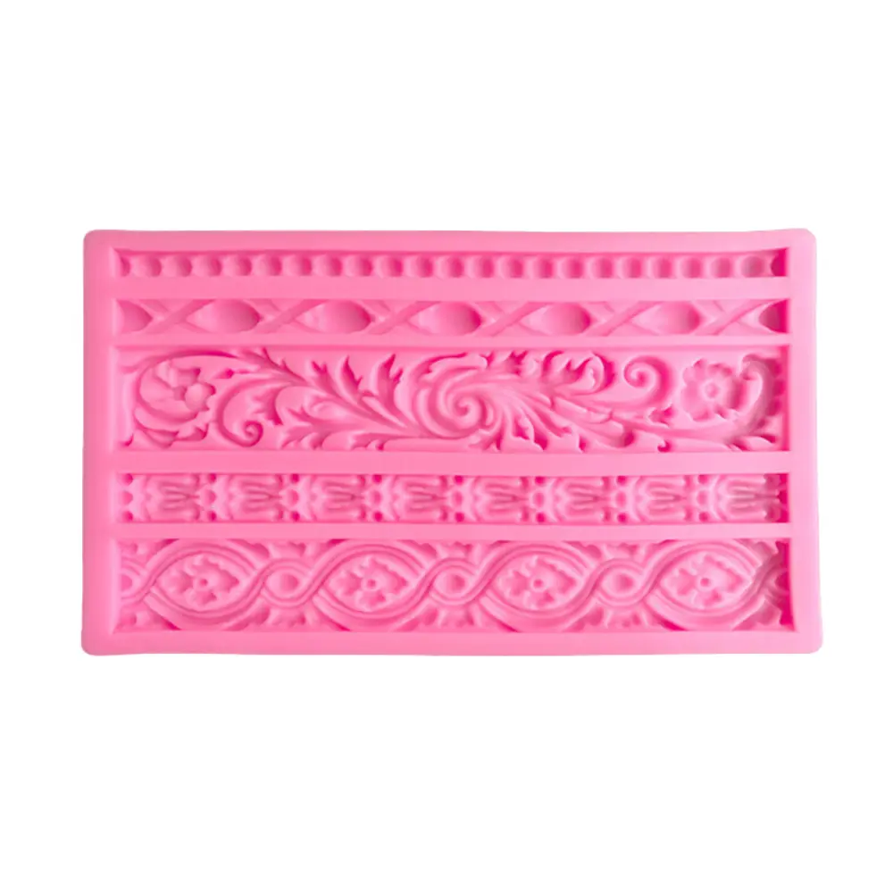 Baroque Fondant Silicone Mold - Vintage Flower Lace Relief Border for Cake Decoration