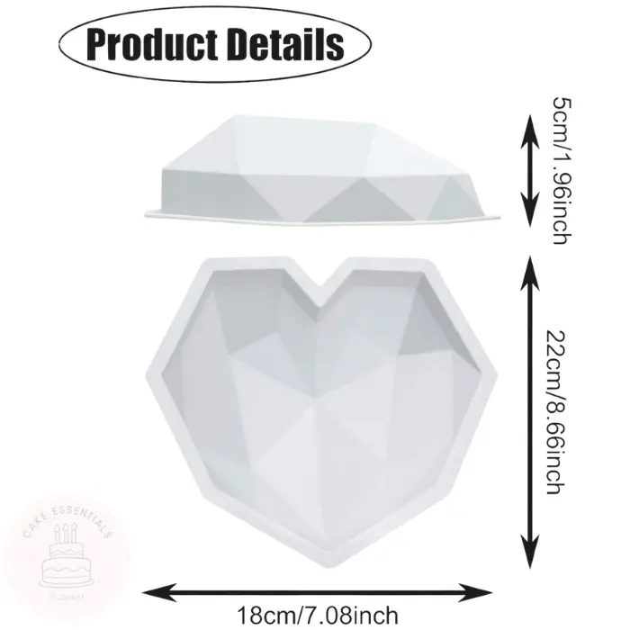 Heart-shaped silicone molds in a soft, flexible design, ideal for making breakable chocolate, cake pops, cheesecakes, and frozen desserts.