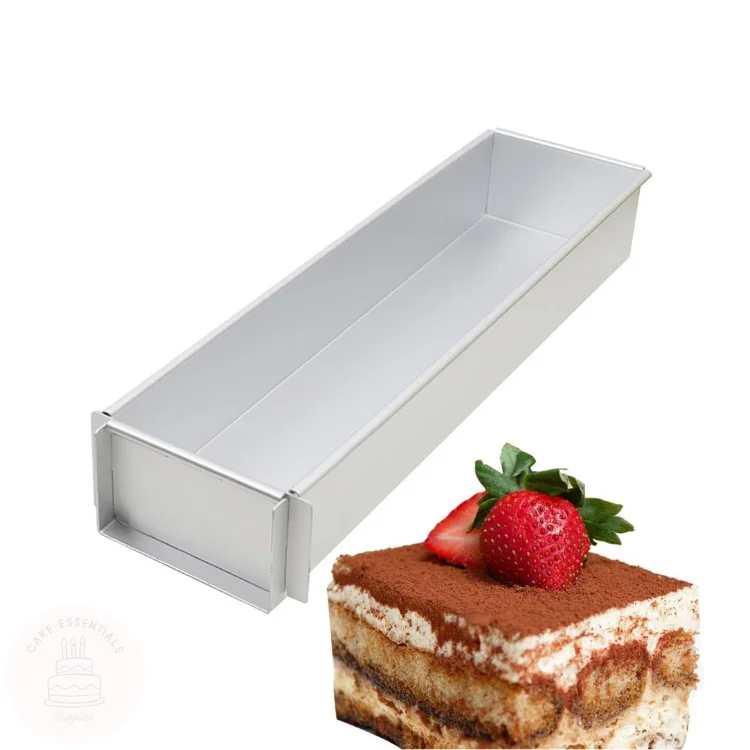 Rectangle aluminum cake mold with removable side – perfect for tiramisu, cheesecake, and layered cakes