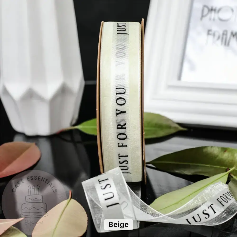 1" White Just For You Satin Ribbon: 50 Yards