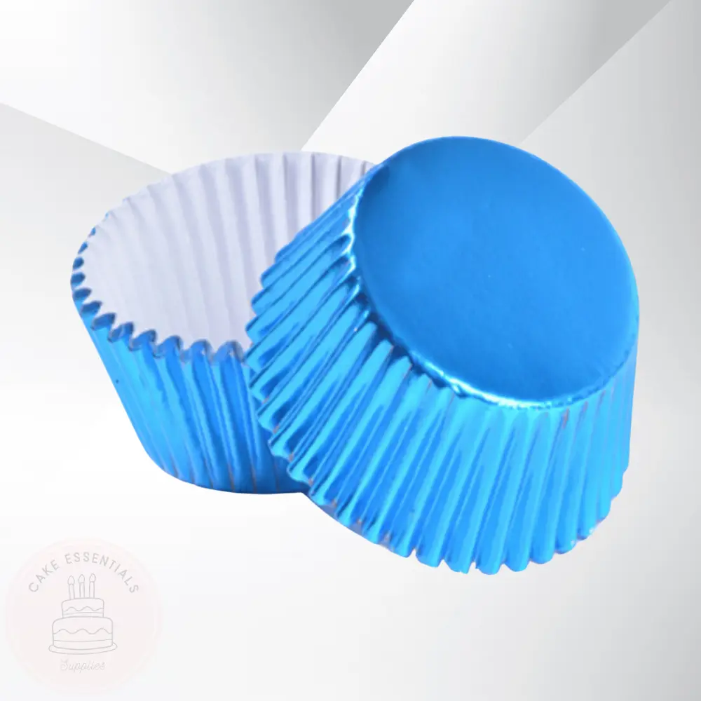 100 Sky Blue Foil Cupcake Liners: Party Essential