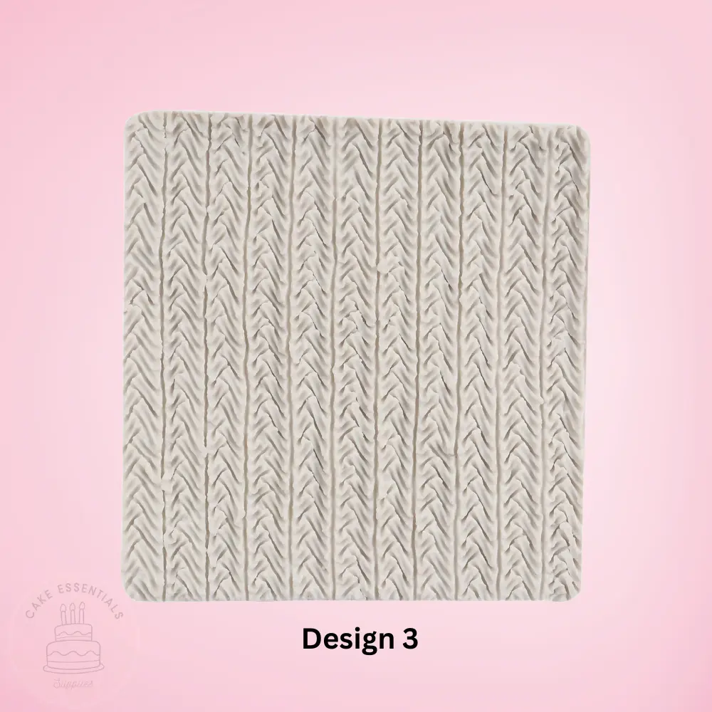 Design 3 Mini Knitting Sweater Fondant Mold - Crochet Texture Mat for Cake Decoration